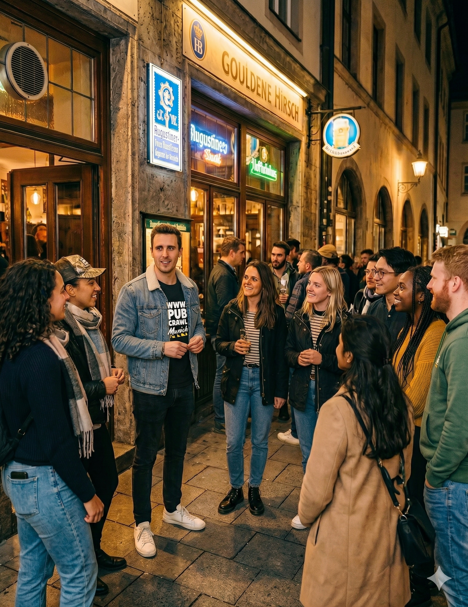 Travelers at a bar during a Pub Crawl Munich experience